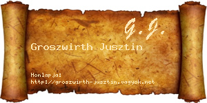 Groszwirth Jusztin névjegykártya